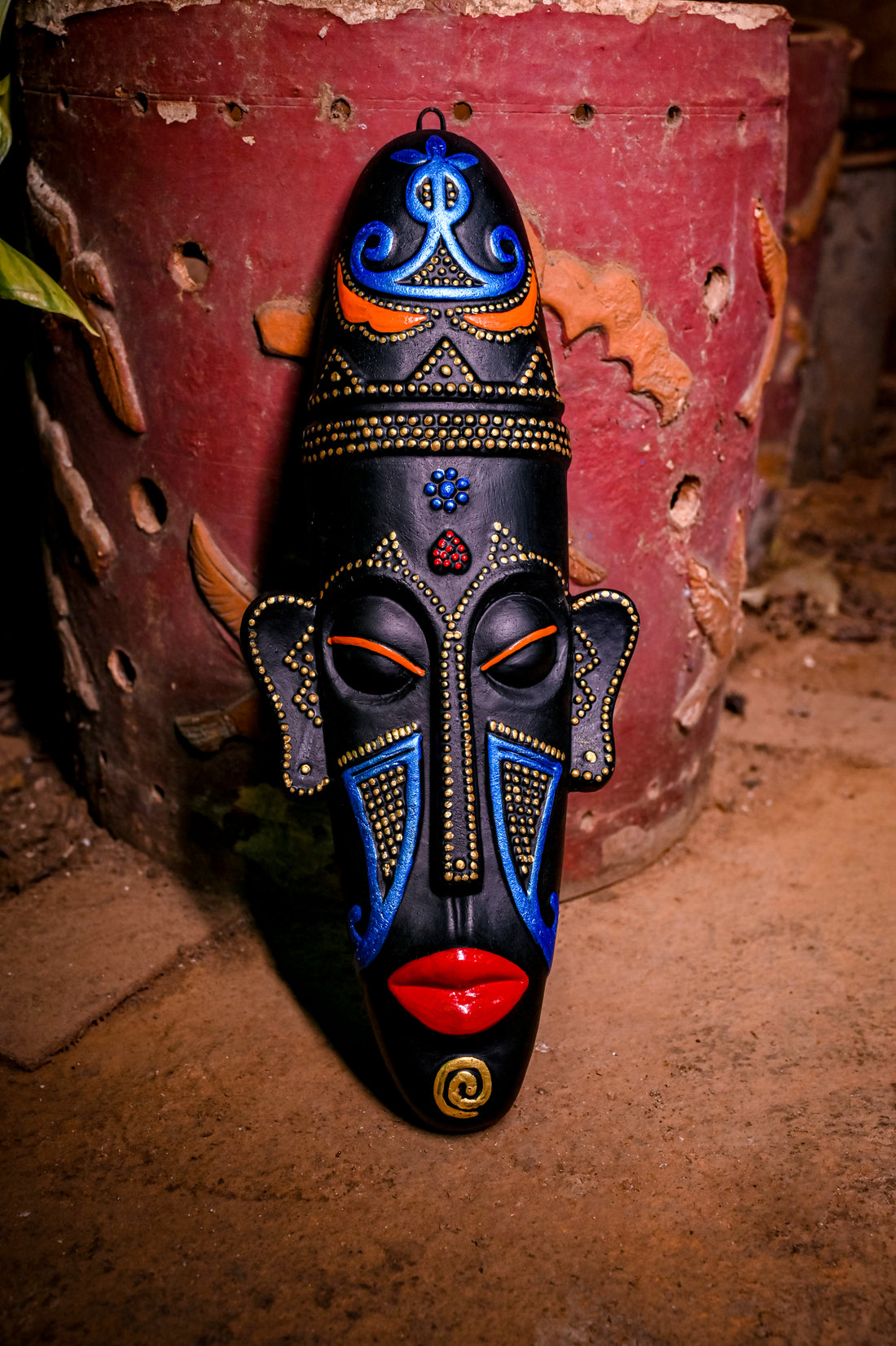 African Tribal Terracotta Masks- Sleeping Male and Female Deities