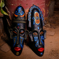 African Tribal Terracotta Masks- Sleeping Male and Female Deities