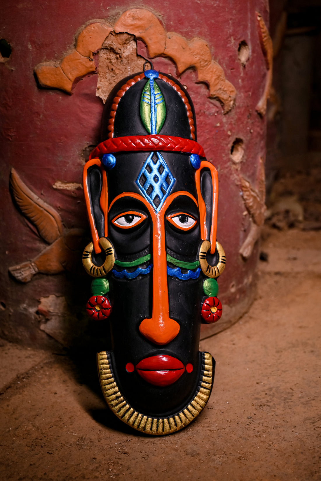 African Tribal Terracotta Masks- Mystic Male and Female Deities