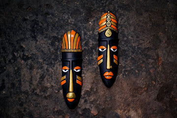 African Tribal Terracotta Masks- Male and Female Couple mask