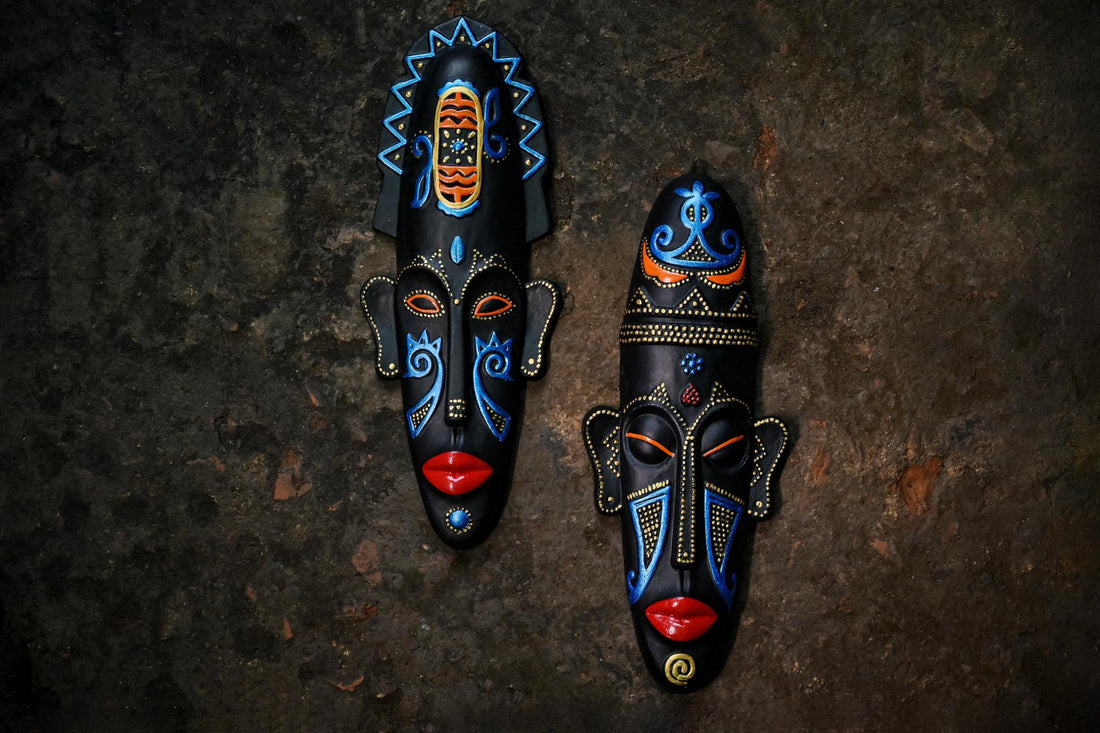 African Tribal Terracotta Masks- Sleeping Male and Female Deities