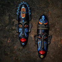 African Tribal Terracotta Masks- Sleeping Male and Female Deities