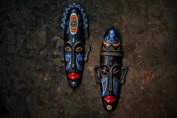 African Tribal Terracotta Masks- Sleeping Male and Female Deities