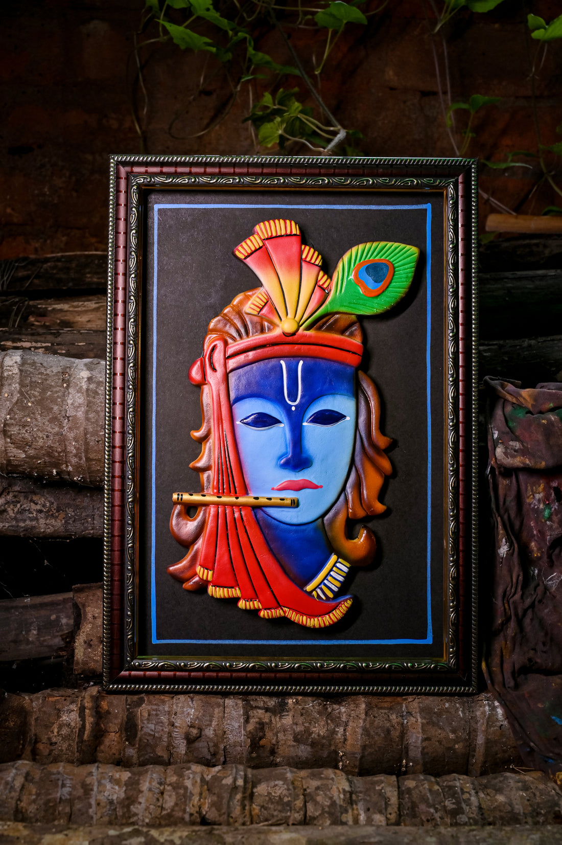 Handcrafted Terracotta  Lord Krishna Artwork