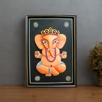 Handcrafted Terracotta Ganesha Mural