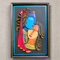 Handcrafted Terracotta Krishna and Radha Artwork