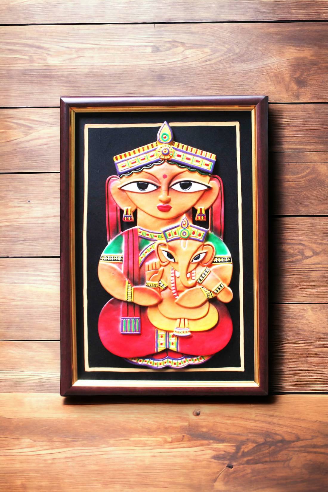 Handcrafted Bengali Style Maa Durga and Ganesha Artwork